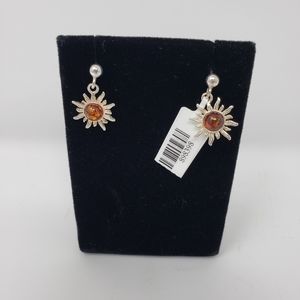 Baltic Amber Sunburst earrings